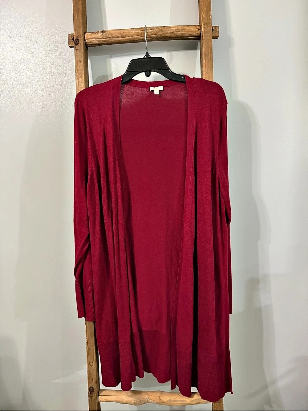 Talbots Open Front Cardigan in Burgundy Size XLp